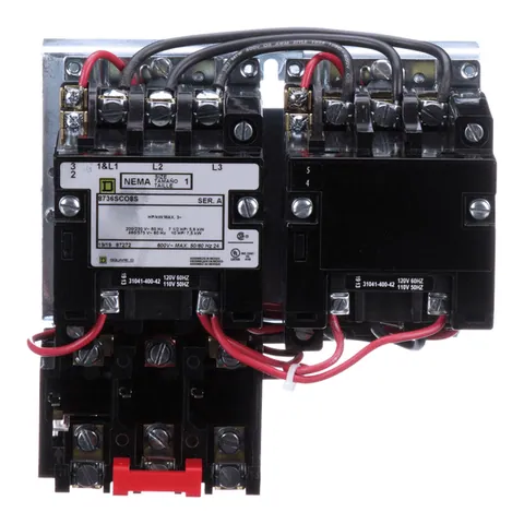 Schneider Electric 8736SCO8V02S NEMA Reversing Starter Type S Horizontal Size 1 27A 10HP 575VAC — Controllo e HMI