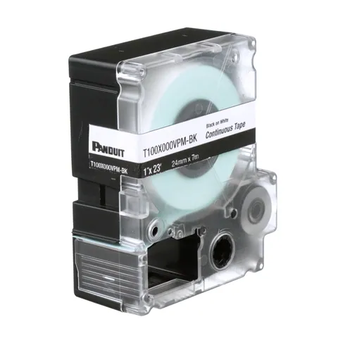 Panduit T100X000VPM-BK PXE™ Continuous Tape for MP Printers, Safety & ID, Vinyl, Black/White — Industrial Cables & Wires