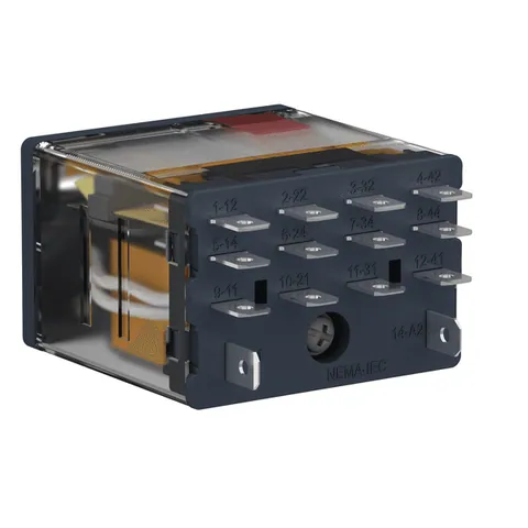Schneider Electric RPM41P7 plug-in relay, Harmony electromechanical relays, 15A, 4CO, lockable test button, 230V AC — Akcesoria ogólne