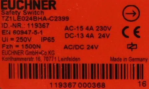 EUCHNER TZ1LE024BHA-C2399 Interruttore di sicurezza EUCHNER TZ — Interruttori e apparecchiature modulari
