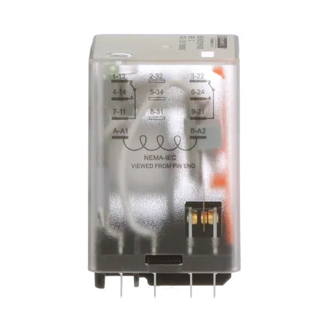 Schneider Electric 8501KUR12P14V20 Plug in relay, Type KU, blade, 0.5 HP at 240 VAC, 10A resistive at 120 VAC, 8 blade, DPDT, 2 NO, 2 NC, 120 VAC coil — General Accessories