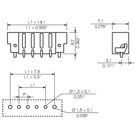 Weidmuller 1863480000 PCB Plug-in Connector SC-SMT 3.81/16/180LF 3.2SN BK BX — Accessori generali