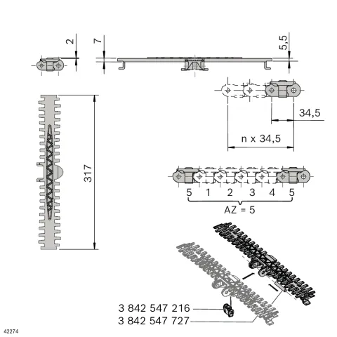 3842996491 Bosch Rexroth, Catene e catene a rulli