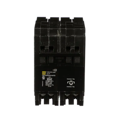 Schneider Electric HOMT220250 Quad tandem circuit breaker, Homeline, 1 x 2 pole at 20A, 1 x 2 pole at 50A, 120/240VAC, 10kA AIR, plug in, UL — General Accessories