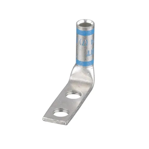 Panduit LCD6-14AF-L Compression Lug, Tin Plated Copper, 90°, Two 1/4" Stud, PK50 — Industrial Cables & Wires