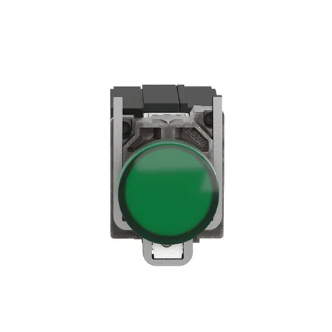 Schneider Electric XB4BV5B3 Pilot light, Harmony XB4,metal, green, 22mm, universal LED, plain lens, 400V AC — General Accessories