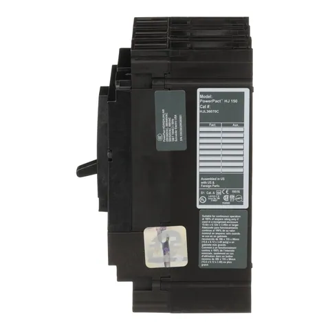 Schneider Electric HJL36070 Circuit breaker, PowerPacT H, 70A, 3 pole, 600VAC, 25kA, lugs, thermal magnetic, 80% — Accessori generali