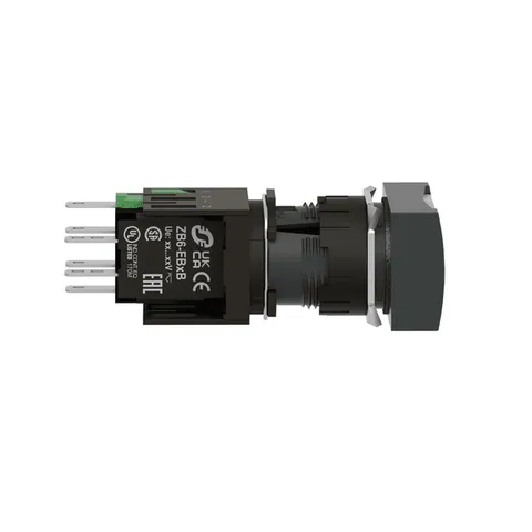Schneider Electric XB6DW1B1B Complete illuminated push button, Harmony XB6, white rectang flush, 16mm, spring return 1NO 12...24V — Interruttori e apparecchiature modulari