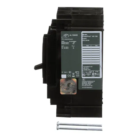 Schneider Electric HGL26100 Circuit breaker, PowerPacT H, 100A, 2 pole, 600VAC, 18kA, lugs, thermal magnetic, 80% — Accessori generali