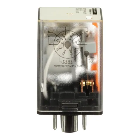 Schneider Electric 8501KPDR12V51 Plug in relay, Type KP, tubular, 1 HP at 277 VAC, 10A resistive at 120 VAC, 8 pin, DPDT, 2 NO, 2 NC, 12 VDC coil — General Accessories