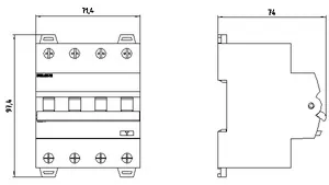 Siemens 5SU1346-7FP10 RCBO, 6 kA, 4P Type A, 30 mA, C-Char, In: 10A Un: 400V — Sterowniki PLC
