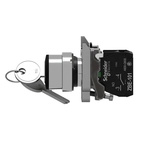 Schneider Electric XB4BG41 Key Selector Switch, 22mm, 2 Positions, Key 455, 1 NO — Switches & Modular Apparatus