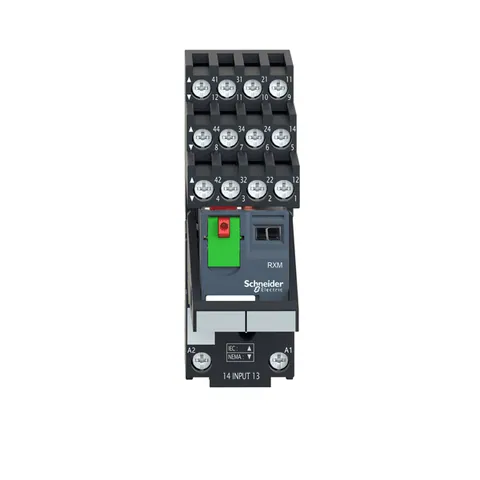 Schneider Electric RXM4AB1B7PVS Miniature Plug-In Relay with Socket, 6A, 4CO, 24V AC — Contattori e relè