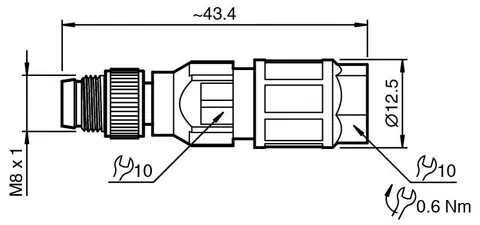 Pepperl+Fuchs V3S-GM-Q4 Male connector, field-attachable — General Accessories