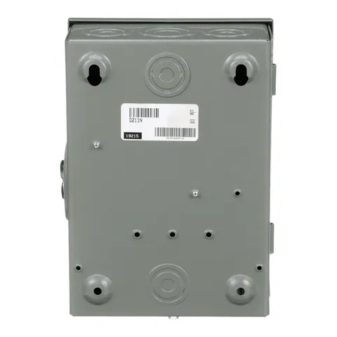 Schneider Electric D211N Safety switch, general duty, fusible, 30A, 2 pole, 3hp, 120VAC, NEMA 1, neutral factory installed — General Accessories
