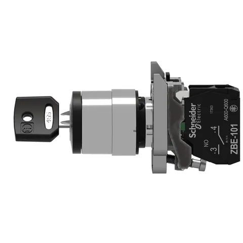 Schneider Electric XB4BG41 Key Selector Switch, 22mm, 2 Positions, Key 455, 1 NO — Switches & Modular Apparatus