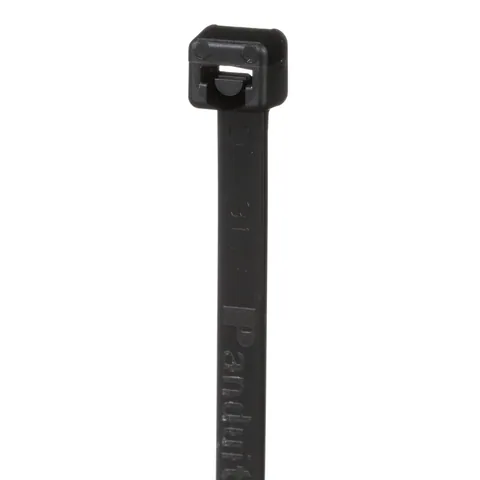 Panduit PLT4S-C0 Pan-Ty® PLT4S-C0 Cable Tie, Black, UV PA6.6, 14.5"L, 50lb, PK100 — Connectors & Plugs