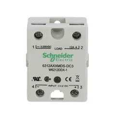 Schneider Electric 6312AXXMDS-DC3 Relay, SE Relays, solid state, SPST NO, 12A, 3…200 VDC, 3...32 VDC Uc, MOSFET DC switching, screw terminal — General Accessories