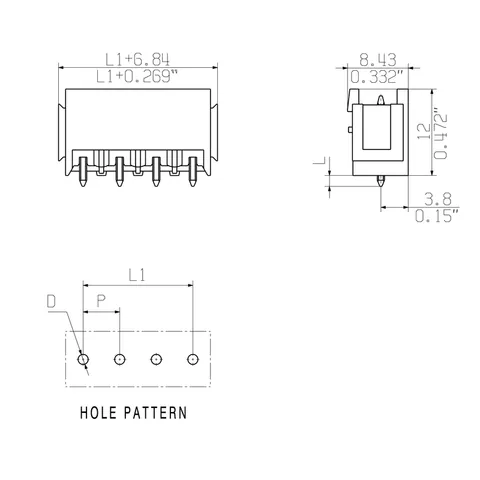 Weidmuller 1147360000 5.08 mm PCB Plug-in Connector Male Header 4 Poles 180° — Connectors & Plugs