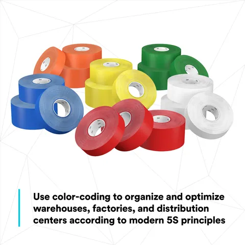 3M 7100253141 Durable Floor Marking Tape 971, Blue, 2 in x 36 yd, 17 mil, 6 Rolls/Case, Individually Wrapped Conveniently Packaged — General Accessories