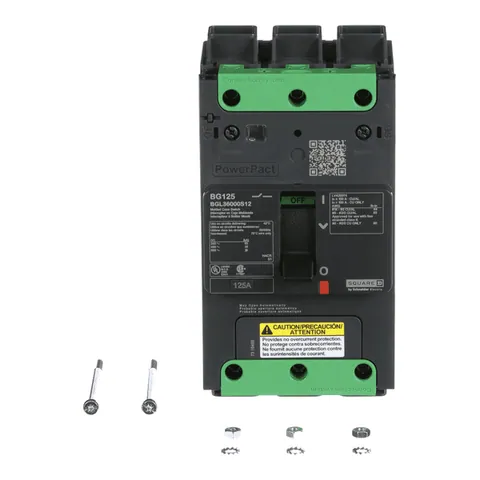 Schneider Electric BGL36000S12 Automatic switch, PowerPacT B, 125A, 3 pole, 600VAC, 18kA, EverLink lug, magnetic — Accesorios generales