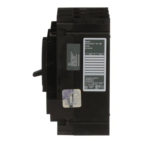 Schneider Electric HLL36125 Circuit breaker, PowerPacT H, 125A, 3 pole, 600VAC, 50kA, lugs, thermal magnetic, 80% — Accessori generali
