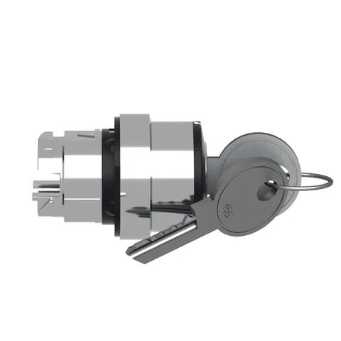 Schneider Electric ZB4BG08 Key switch selector head, Harmony XB4, metal, black, 22mm, key 455, 3 positions, spring return from right to center, key withdrawal left — Schalter & modulare Geräte
