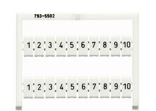 Wago 793-502 WMB marking card; as card; MARKED; 1 ... 10 (10x); not stretchable; Horizontal marking; snap-on type; white — Allgemeines Zubehör