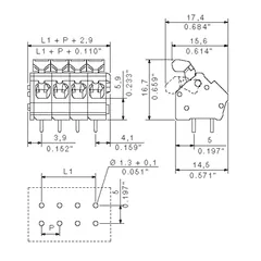 Weidmuller 1914580000 5-Pole PCB Terminal Block, 135° Angle, 3.5 mm Pin Length — Steuerung & HMI
