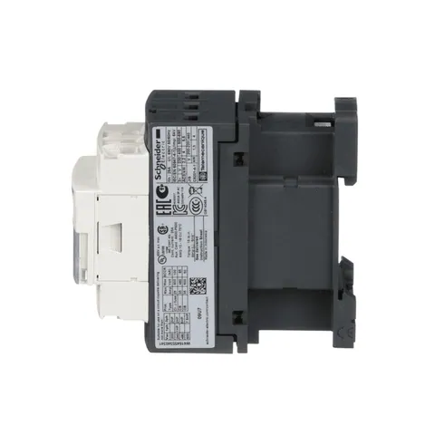 Schneider Electric LC1D09U7 IEC contactor, TeSys Deca, nonreversing, 9A, 5HP at 480VAC, up to 100kA SCCR, 3 phase, 3 NO, 240VAC 50/60Hz coil, open style — Electrónica y PCB