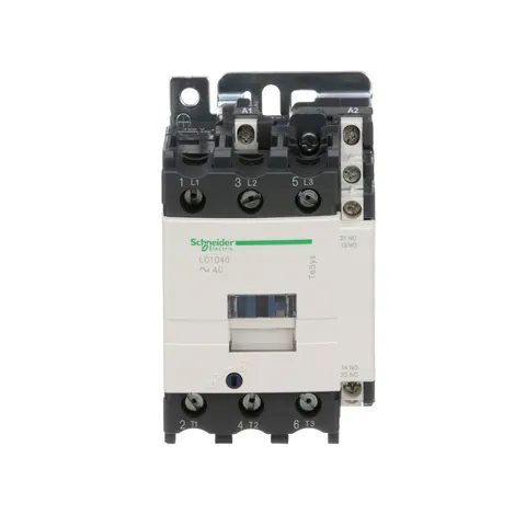 Schneider Electric LC1D40G7 TeSys D IEC Contactors, 40 A, 3 P, 30 HP at 480 VAC, Non-Reversing — Contactores y relés