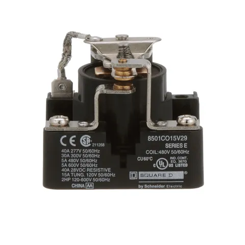 Schneider Electric 8501CO15V29 Power Relay Type C 2 HP 30A 300 VAC SPDT 1 NO 1 NC 480 VAC Coil — Control e HMI