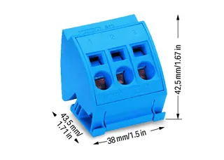 Wago 812-114 Busbar terminal block; for (10 x 3) mm busbars; without push-buttons; CAGE CLAMP®; 16,00 mm²; blue — General Accessories