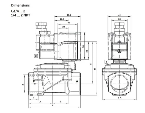 NORGREN 8240400.9101.02400 Elettrovalvola a solenoide ad azione indiretta in ottone, G1, 8240400.9101.02400 — Elettrovalvole e servovalvole