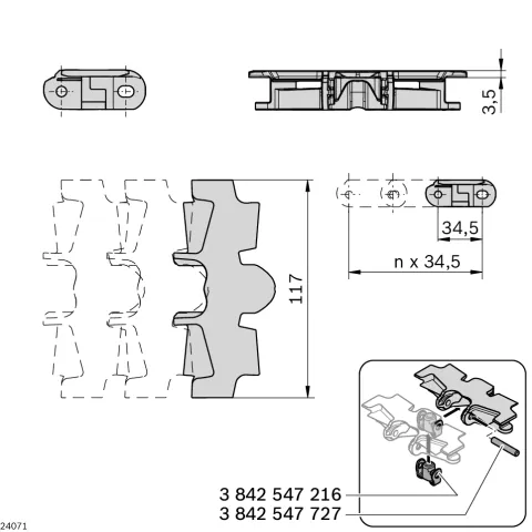 3842546002 Bosch Rexroth, Catene e catene a rulli
