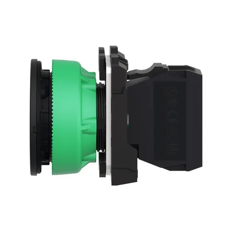 Schneider Electric XB5FVG3 Flush Mounted Pilot Light, Harmony Series XB5, Antimicrobial, Grey Plastic, Green Flush Mount, 30mm Universal LED — General Accessories