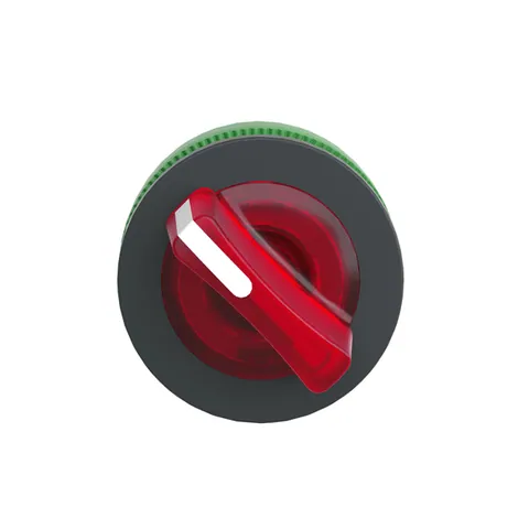Schneider Electric ZB5FK1243 Head for illuminated selector switch, Harmony XB5, plastic, red handle, universal LED, 2 positions, stay put — General Accessories