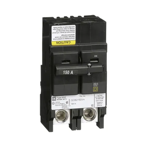 Schneider Electric QOB2150VH QO Mini Circuit Breaker, 150A, 2 Pole, 240VAC, 22kA — General Accessories