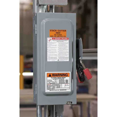 Brady Corporation THTEL-25-483-1-WA Pre-Printed Warning Polyester Labels, Black/Red on White, 4" H x 6" W — General Accessories