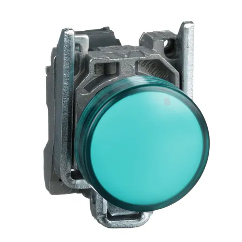 Schneider Electric XB4BVB3 Pilot light, Harmony XB4,metal, green, 22mm, universal LED, plain lens, 24V AC DC — Schalter & modulare Geräte