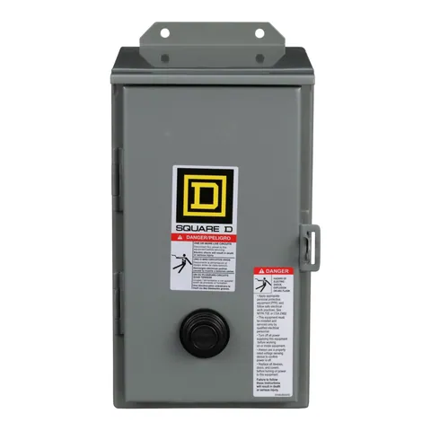 Schneider Electric 8536SCA3V02S NEMA motor starter, Type S, nonreversing, Size 1, 27A, 10HP at 460VAC, 5kA SCCR, 3 phase, 3 pole, melting alloy, 120VAC coil, NEMA 12 — Accessori generali