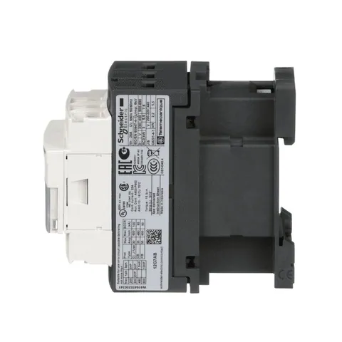Schneider Electric LC1D12G7 IEC contactor, TeSys Deca, nonreversing, 12A, 7.5HP at 480VAC, up to 100kA SCCR, 3 phase, 3 NO, 120VAC 50/60Hz coil, open — Contactores y relés