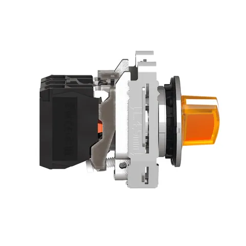 Schneider Electric XB4FK125B5 Illuminated selector switch, Harmony XB4, metal, orange handle, 30mm, universal LED, 2 positions, 1NO + 1NC, 24V AC DC — Interruttori e apparecchiature modulari