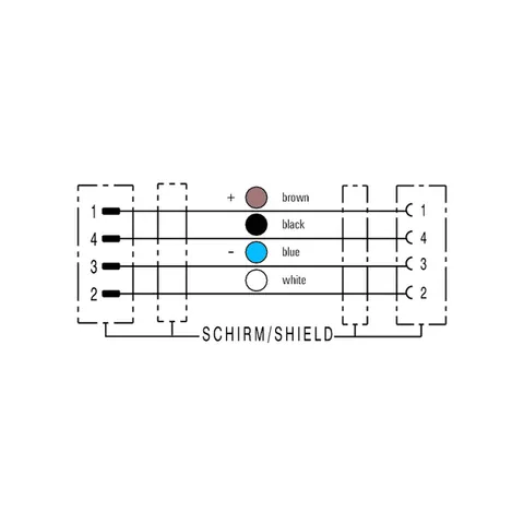 Weidmuller 1059730500 M12 to M12 Connecting Line, 4 Poles, 5 m — Industrial Cables & Wires