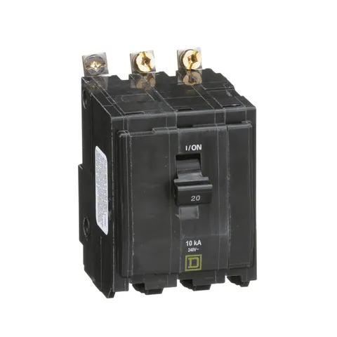 Schneider Electric QOB320 Mini circuit breaker, QO, 20A, 3 pole, 120/240VAC, 10kA, bolt on mount — General Accessories