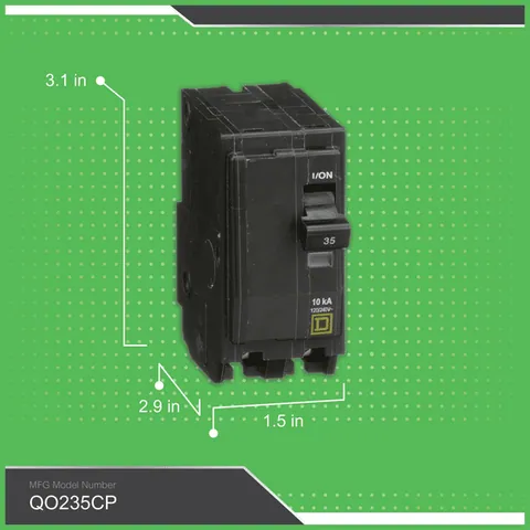 Schneider Electric QOB270 Mini circuit breaker, QO, 70A, 2 pole, 120/240VAC, 10kA, bolt on mount — Fuentes de alimentación