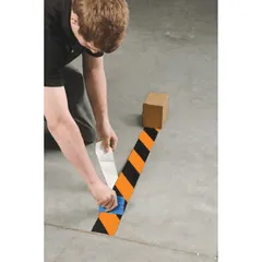 Brady Corporation 132433 Polyester Floor Marking Tape Roll with Diagonal Stripes, Black on Orange — Akcesoria ogólne