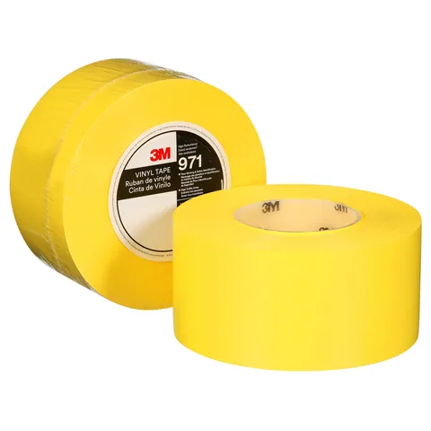 3M 7100253513 Durable Floor Marking Tape 971, Yellow, 3 in x 36 yd, 17 mil, 4 Rolls/Case, Individually Wrapped Conveniently Packaged — General Accessories