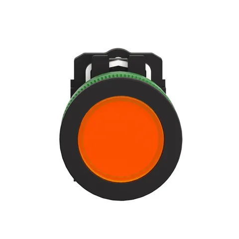 Schneider Electric XB5FVM5 Flush Mounted Pilot Light, Harmony XB5 Series, Antimicrobial, Grey Plastic, Orange Flush Mounted, 30mm, Universal LED, 230-240V AC — General Accessories