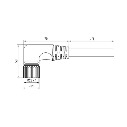 Weidmuller 1877441500 M23 12-Pole Socket Connector 15m — Industriekabel & Leitungen